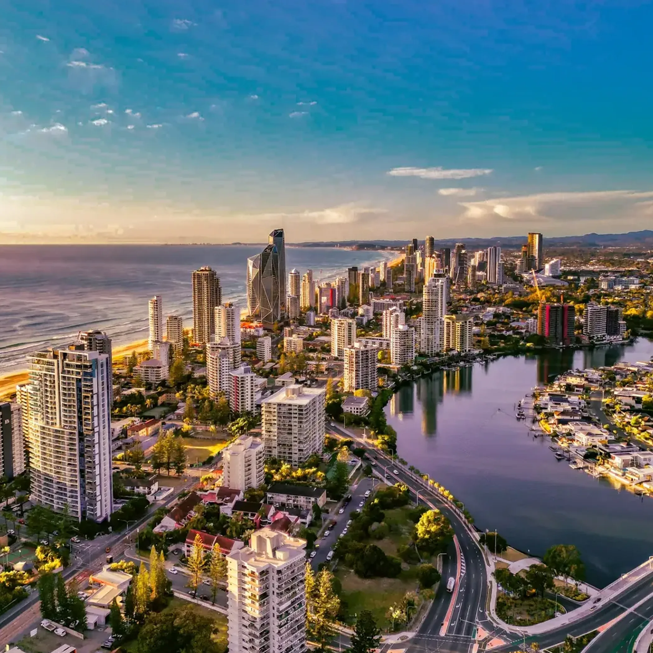 gold coast coastline city and waterways